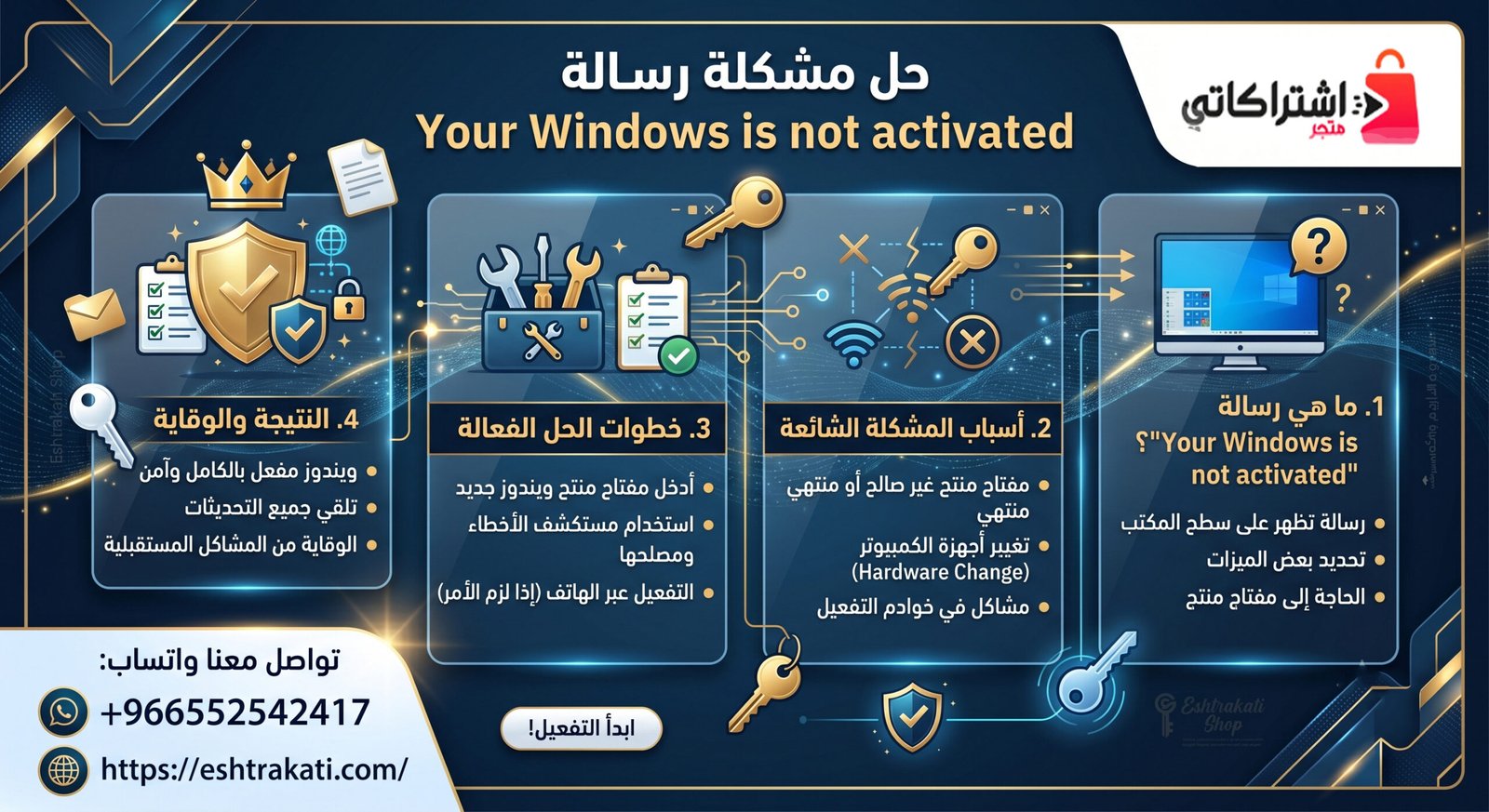 حل مشكلة رسالة Your Windows is not activated