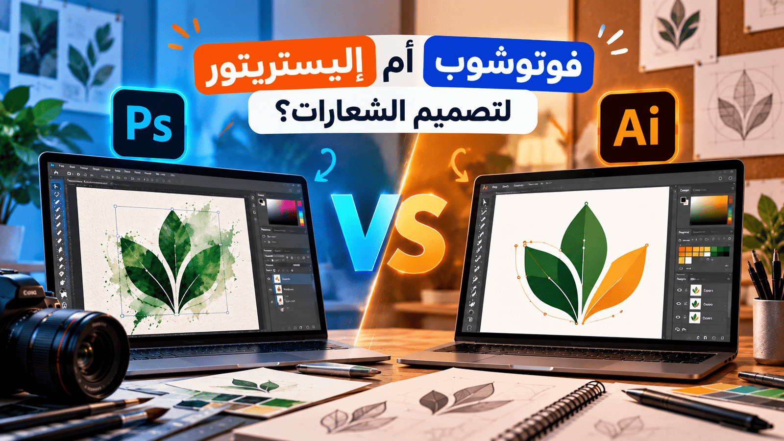 فوتوشوب أم إليستريتور لتصميم الشعارات